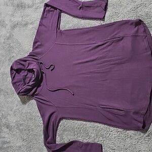 Pink Clover Shenaya Plum Purple Cowl Neck Tunic Knit Top Pockets Size M